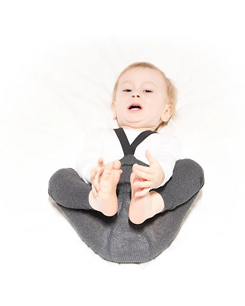 Silly Silas Calzamaglia con Bretelle senza Piedi - Dark Grey Blend - 100% Cotone Bio Certificato GOTS Calze