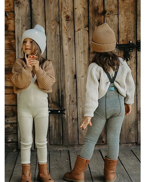 Silly Silas Calzamaglia con Bretelle senza Piedi - Granite Grey - Lana Merino e Cotone Bio Calze