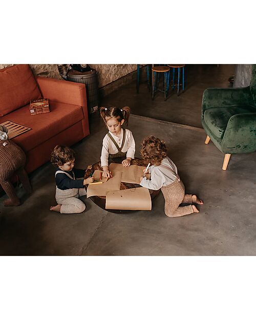 Silly Silas Calzamaglia Teddy con Bretelle senza Piedi - Peanut Blend - Cotone Bio Calze