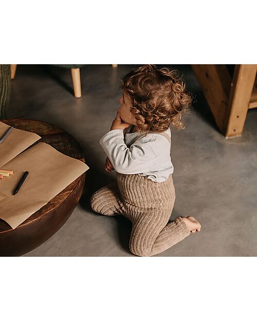 Silly Silas Calzamaglia Teddy con Bretelle senza Piedi - Peanut Blend - Cotone Bio Calze