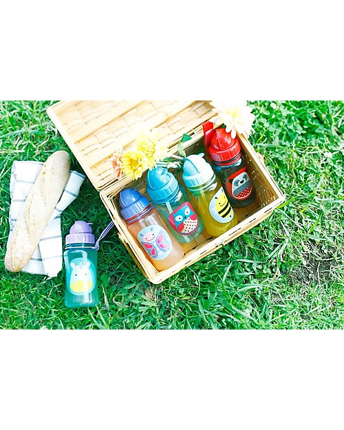 Skip Hop Borraccia da Viaggio Zoo con Cannuccia per Bambini, Unicorno - Tappo Flip-Top! Borracce non Termiche