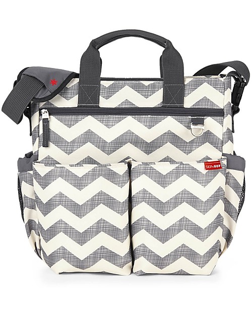 Skip Hop Borsa Fasciatoio Duo Signature, Grigio Zig Zag - Include materassino cambio! Borse Cambio