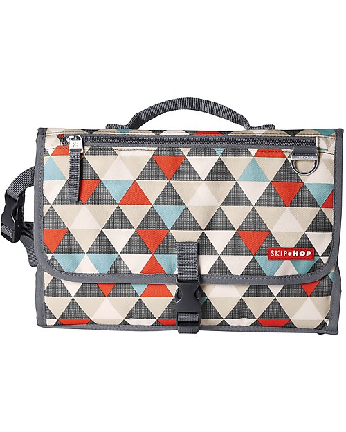 Skip Hop Pronto, Fasciatoio Portatile, Triangoli - Grande, imbottito, con tante tasche! Fasciatoi