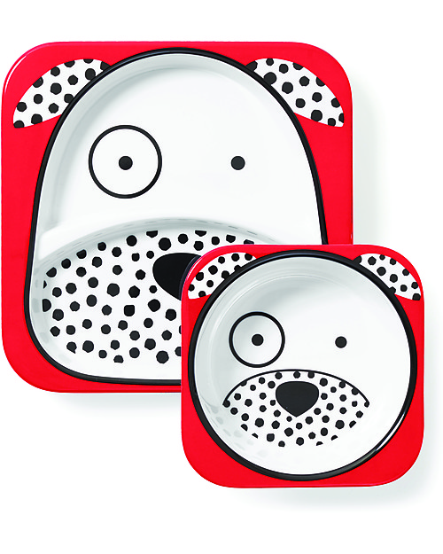 Skip Hop Set Piatto e Ciotola Zoo per Bambini, Dalmata - Sicuro e Resistente! Set Pappa