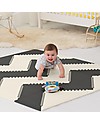 Skip Hop Tappeto con Piastrelle Triangolari in Gomma Morbida e Giunture, Crema/Nero - 40 pezzi Tappeti Gioco