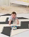 Skip Hop Tappeto con Piastrelle Triangolari in Gomma Morbida e Giunture, Crema/Nero - 40 pezzi Tappeti Gioco