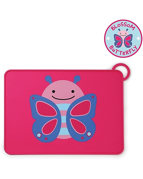 Skip Hop Tovaglietta Fold & Go in Silicone, Farfalla - 42 x 30,5 cm, Senza BPA, PVC, piombo, latex o ftalati Tovagliette_