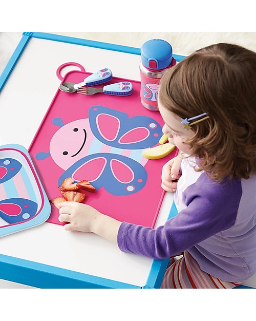 Skip Hop Tovaglietta Fold & Go in Silicone, Farfalla - 42 x 30,5 cm, Senza BPA, PVC, piombo, latex o ftalati Tovagliette_