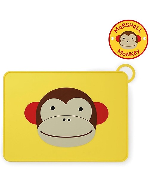 Skip Hop Tovaglietta Fold & Go in Silicone, Scimmietta - 42 x 30,5 cm, Senza BPA, PVC, piombo, latex o ftalati Tovagliette_