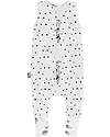 Sleepee Sacco Nanna Reversibile con Gambe - Eucalyuptus Black Dots - TOG 2.5 - Cotone Oeko-Tex Sacchi Nanna