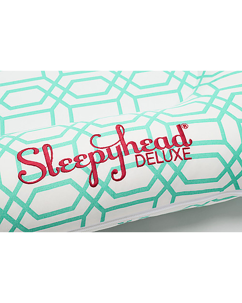 SleepyHead Riduttore Sleepyhead Deluxe+, da 0 a 8 mesi, Mint Trellis -100%  cotone Oeko-Tex sfoderabile unisex (bambini)