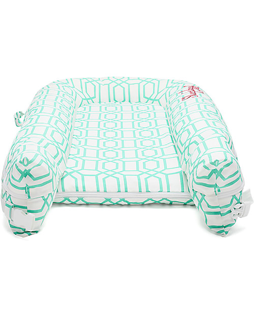 SleepyHead Riduttore Sleepyhead Deluxe+, da 0 a 8 mesi, Mint Trellis -100% cotone Oeko-Tex sfoderabile Materassi