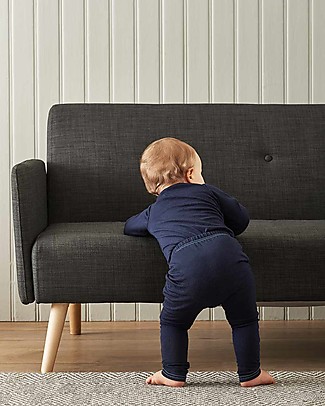 Smalls Aroha, Pantalone Baby 24/7 in 100% Lana Merino, Blu Pantaloni Lunghi