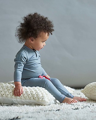 Smalls Aroha, Pantalone Baby 24/7 in 100% Lana Merino, Grigio Pantaloni Lunghi