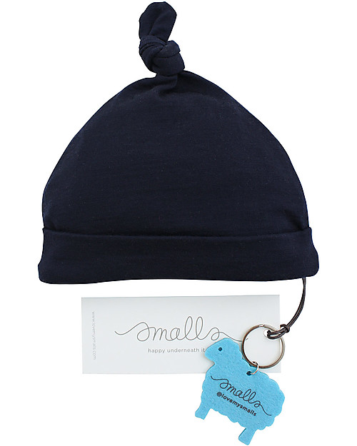 Smalls Cappellino Bebè in 100% Lana Merino, Blu Cappelli Invernali