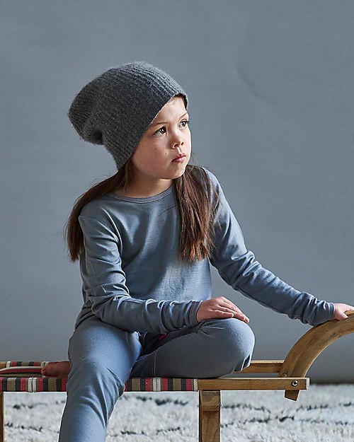Smalls Maglia a Maniche Lunghe Bimba in 100% Lana Merino, Grigio Maglie Manica Lunga