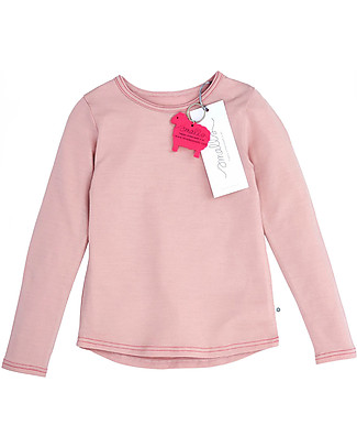 Smalls Maglia a Maniche Lunghe Bimba in 100% Lana Merino, Rosa Maglie Manica Lunga