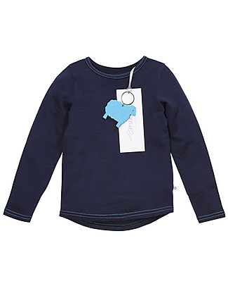 Smalls Maglia a Maniche Lunghe Bimbo in 100% Lana Merino, Blu Maglie Manica Lunga