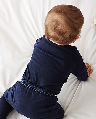 Smalls Maglia a Maniche Lunghe Bimbo in 100% Lana Merino, Blu Maglie Manica Lunga