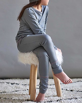 Smalls Pantalone Bambina 24/7 in 100% Lana Merino, Grigio Pantaloni Lunghi