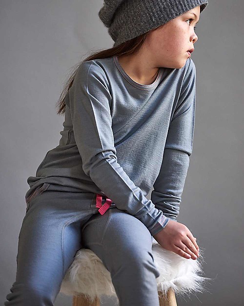 Smalls Pantalone Bambina 24/7 in 100% Lana Merino, Grigio Pantaloni Lunghi