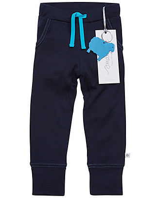 Smalls Pantalone Bambino 24/7 in 100% Lana Merino, Blu Pantaloni Lunghi