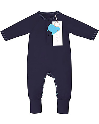 Smalls Tutina a Maniche Lunghe Bimbo in 100% Lana Merino, Blu Tutine Lunghe Senza Piedi
