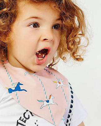 SmomLab Bavaglio Bandana Sofia - Cavalli - Cotone Bio Bavagli a Bandana