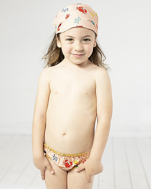 SmomLab Costume a Mutandina Arricciato Granchi - 100% Cotone Bio Costumi Due Pezzi