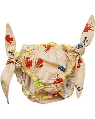 SmomLab Costume a Mutandina Arricciato Granchi - 100% Cotone Bio Costumi Due Pezzi