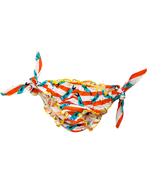 SmomLab Costume a Mutandina Arricciato Sardine - 100% Cotone Bio Costumi Due Pezzi