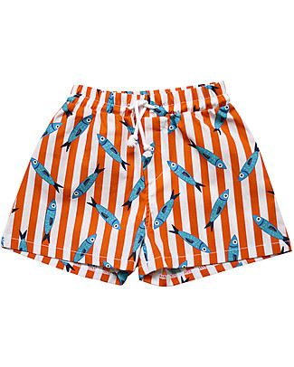 SmomLab Costume a Pantaloncino Sebastiano - Sardine - 100% Cotone bio Costumi a Pantaloncino