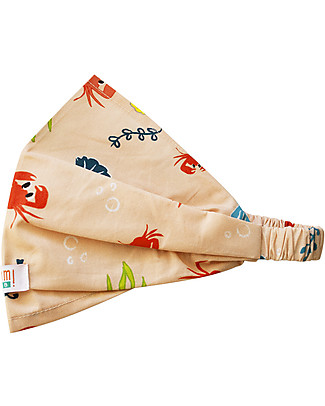 SmomLab Fascia Bandana Mare Rebecca - Granchi - 100% Cotone bio Fermacappelli