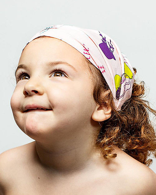 SmomLab Fascia Bandana Mare Rebecca - Meduse - 100% Cotone bio Accessori per Capelli