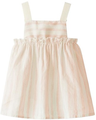 Snug Abito con Bretelle - Righe Rosa - Misto Lino e Cotone Vestiti_