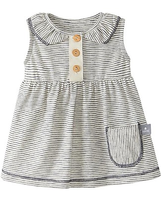 Snug Abito Senza Maniche con Colletto - Righe Navy - 100% Cotone Vestiti_