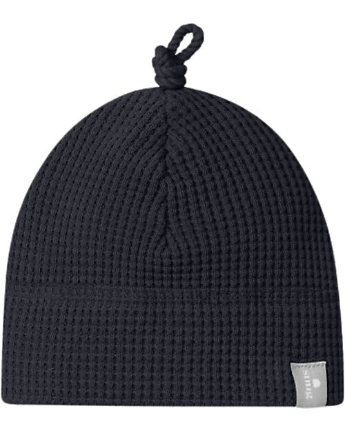 Snug Berretto a Nido d'Ape con Nodo - Blu Navy - 100% Cotone Biologico Cappelli Invernali