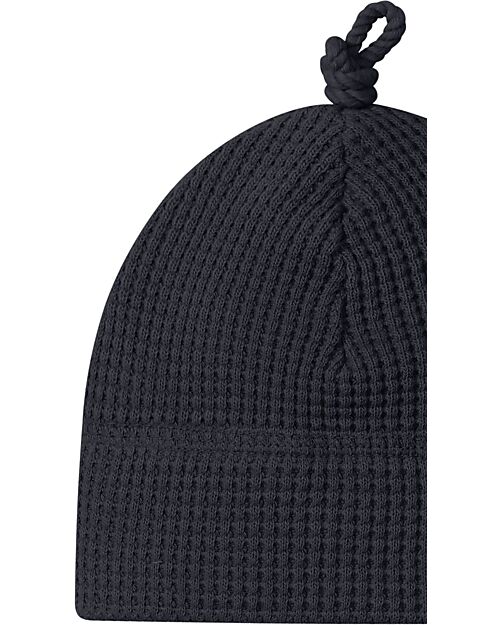 Snug Berretto a Nido d'Ape con Nodo - Blu Navy - 100% Cotone Biologico Cappelli Invernali