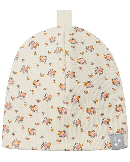 Snug Berretto con Stampa Floreale - Crema - 100% Cotone Cappelli Invernali