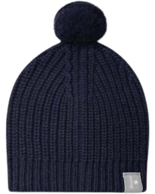 Snug Berretto Lavorato a Maglia con Pompon - Blu Navy - con Lana Merino e Cashmere Cappelli Invernali