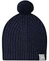 Snug Berretto Lavorato a Maglia con Pompon - Blu Navy - con Lana Merino e Cashmere Cappelli Invernali