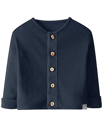 Snug Cardigan Leggero - Righe Navy - Cotone Elasticizzato Cardigan
