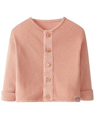 Snug Cardigan Leggero - Righe Terracotta - Cotone Elasticizzato Cardigan
