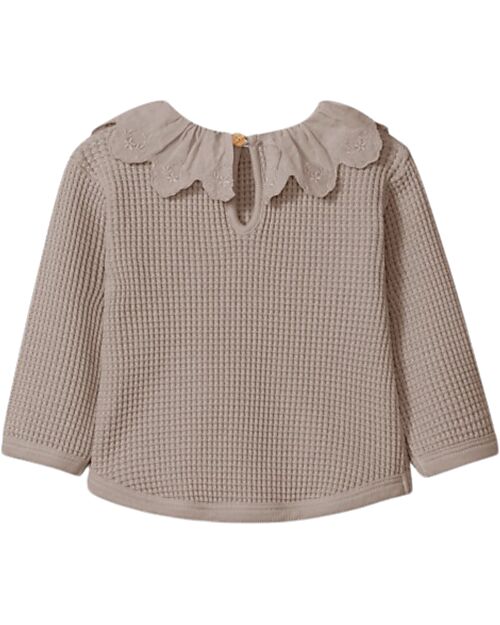 Snug Felpa a Nido d'Ape con Colletto Arricciato - Mauve - 100% Cotone Organico Felpe