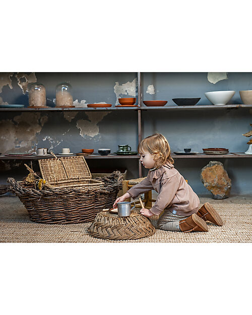 Snug Felpa con Colletto Ricamato  - Naturale -  Cotone Bio Felpe