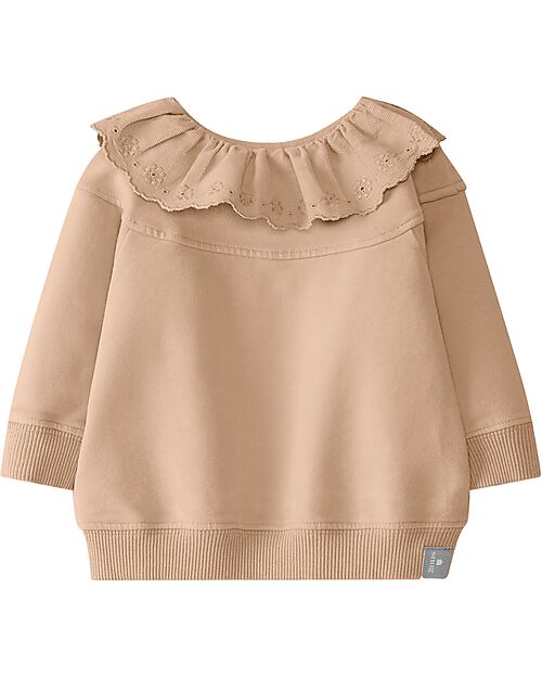 Snug Felpa con Colletto Ricamato  - Naturale -  Cotone Bio Felpe