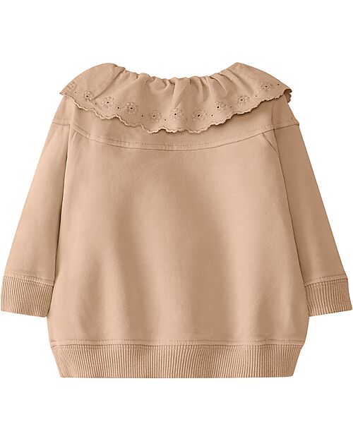 Snug Felpa con Colletto Ricamato  - Naturale -  Cotone Bio Felpe