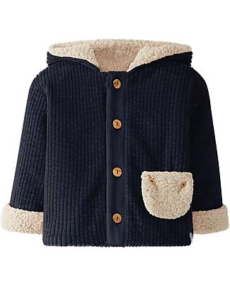 Snug Hooded Corduroy Jacket - Navy Blue - 100% Organic Cotton Jackets