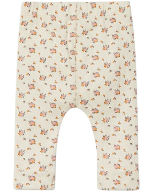 Snug Leggings con Vita Elastica e Bottoni in Legno - Stampa Floreale - con Cotone Organico Leggings