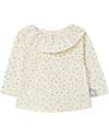 Snug Maglia a Maniche Lunghe con Colletto Arricciato e Stampa a Stelle - 100% Cotone Organico Maglie Manica Lunga
